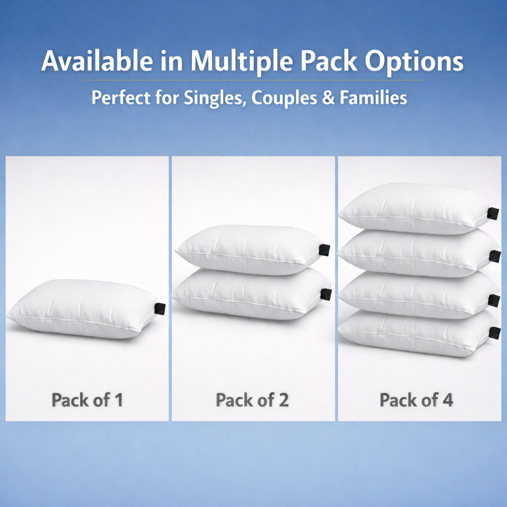 Microfiber Pillow for Sleeping – Soft & Supportive Everyday Bed Pillow, Medium Support, Comfortable Loft, Standard Size Pillow for Home Use, Size - 70x45cm