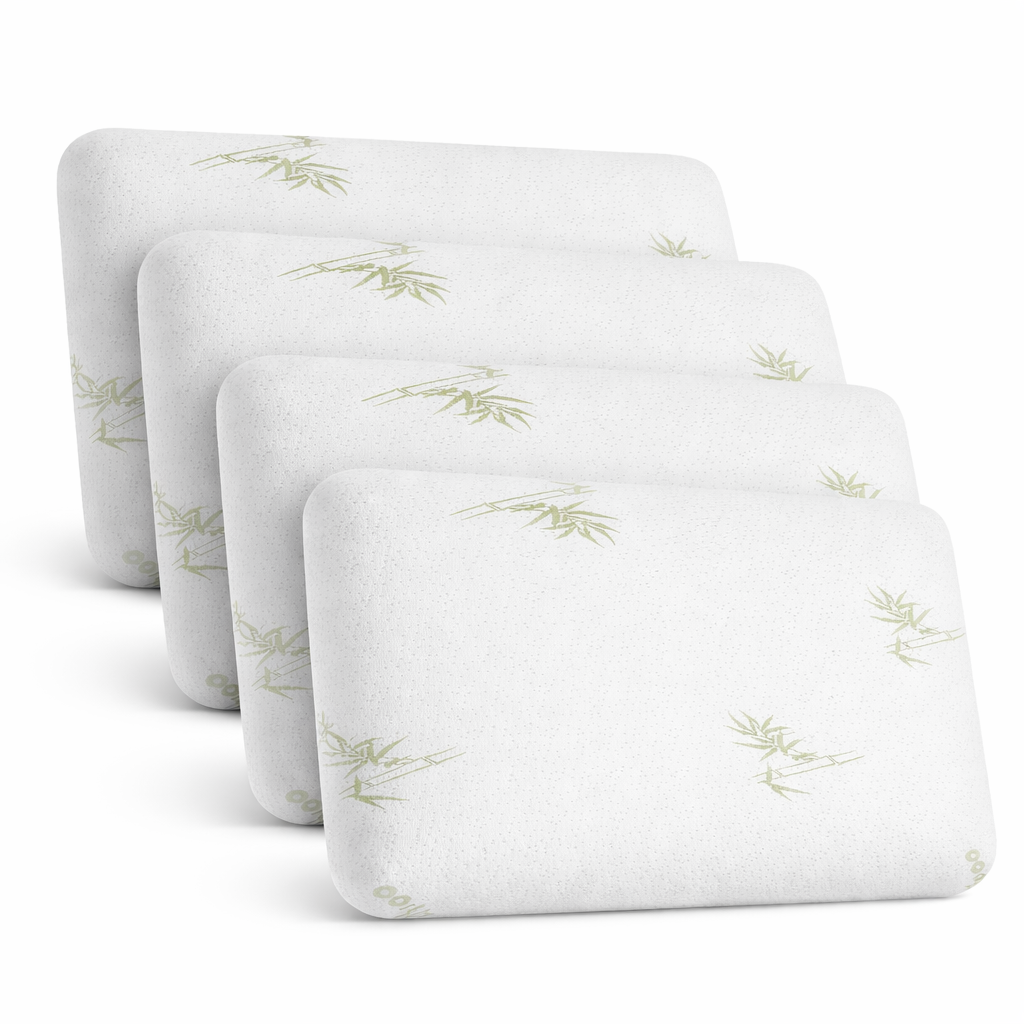 Bamboo Memory Foam Pillow for Sleeping – Breathable Bamboo Cover, Medium Firm Support, Hypoallergenic, Removable Washable Cover – Ideal for Back & Side Sleepers, Size - 60 x 40 x 12cm
