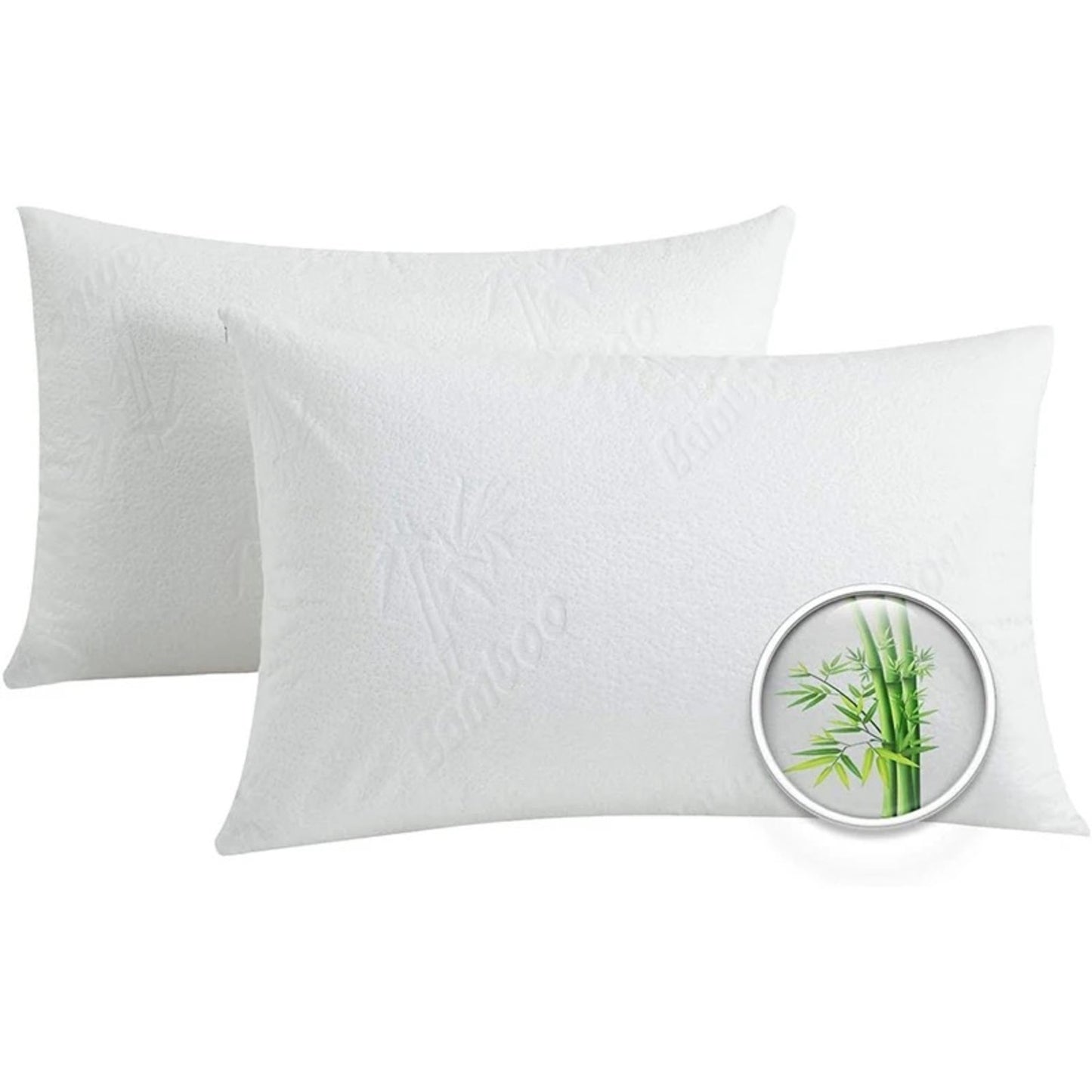 Bamboo Pillow Protector – Waterproof, Zippered, Hypoallergenic Cover, Breathable Bamboo Material, Dust Mite Proof & Soft Standard Pillows (Size - 50cm x 70cm)