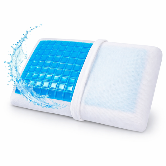 Cooling Gel Pillow for Hot Sleepers – Breathable Fabric Cover, Medium-Firm Support, Cooling Gel Grid for Cooler All-Night Comfort, Standard Size Bed Pillow, Size - 60 x 40 x 12cm