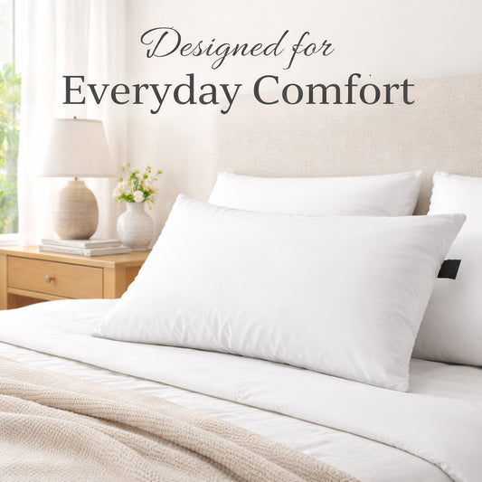 Microfiber Pillow for Sleeping – Soft & Supportive Everyday Bed Pillow, Medium Support, Comfortable Loft, Standard Size Pillow for Home Use, Size - 70x45cm