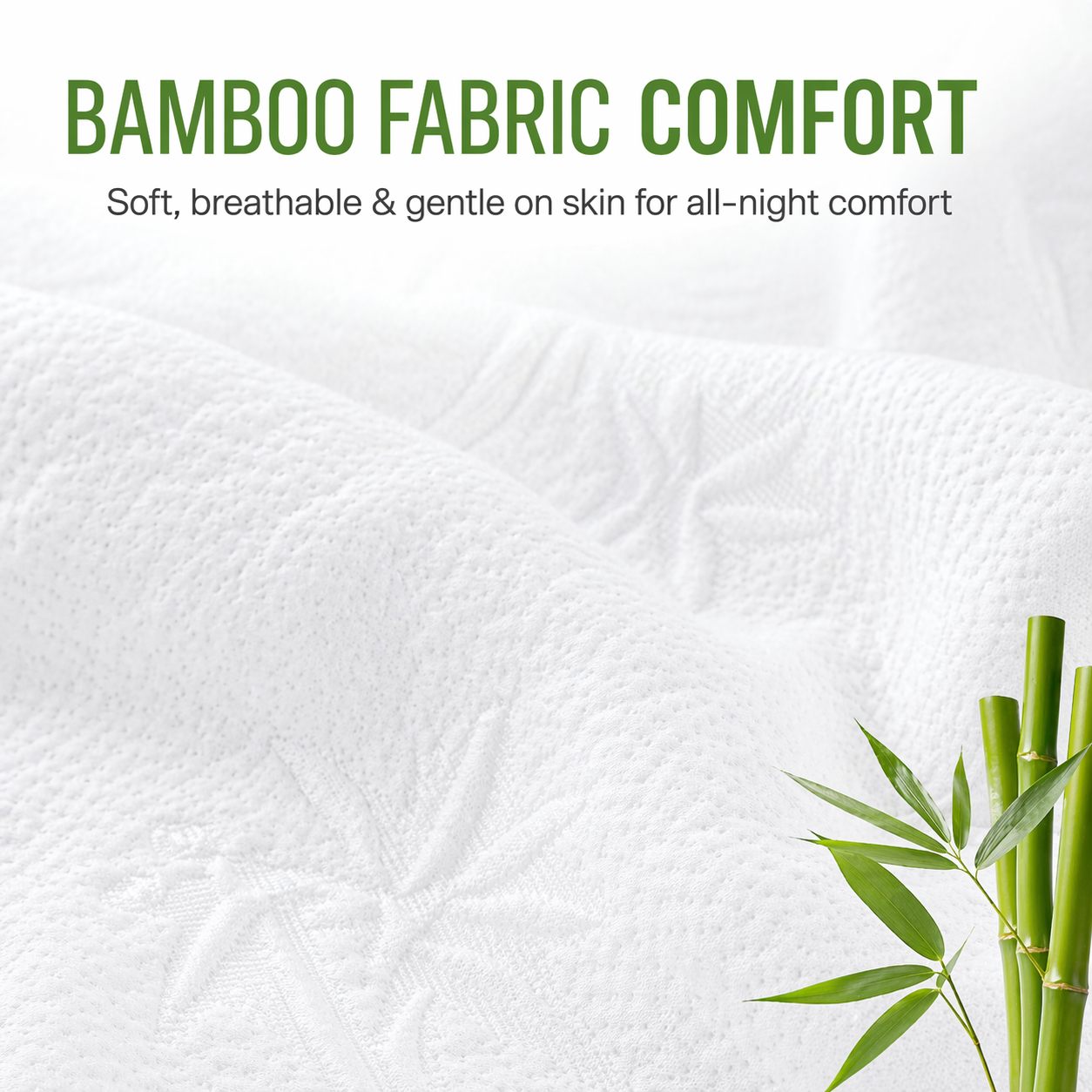 Bamboo Pillow Protector – Waterproof, Zippered, Hypoallergenic Cover, Breathable Bamboo Material, Dust Mite Proof & Soft Standard Pillows (Size - 50cm x 70cm)