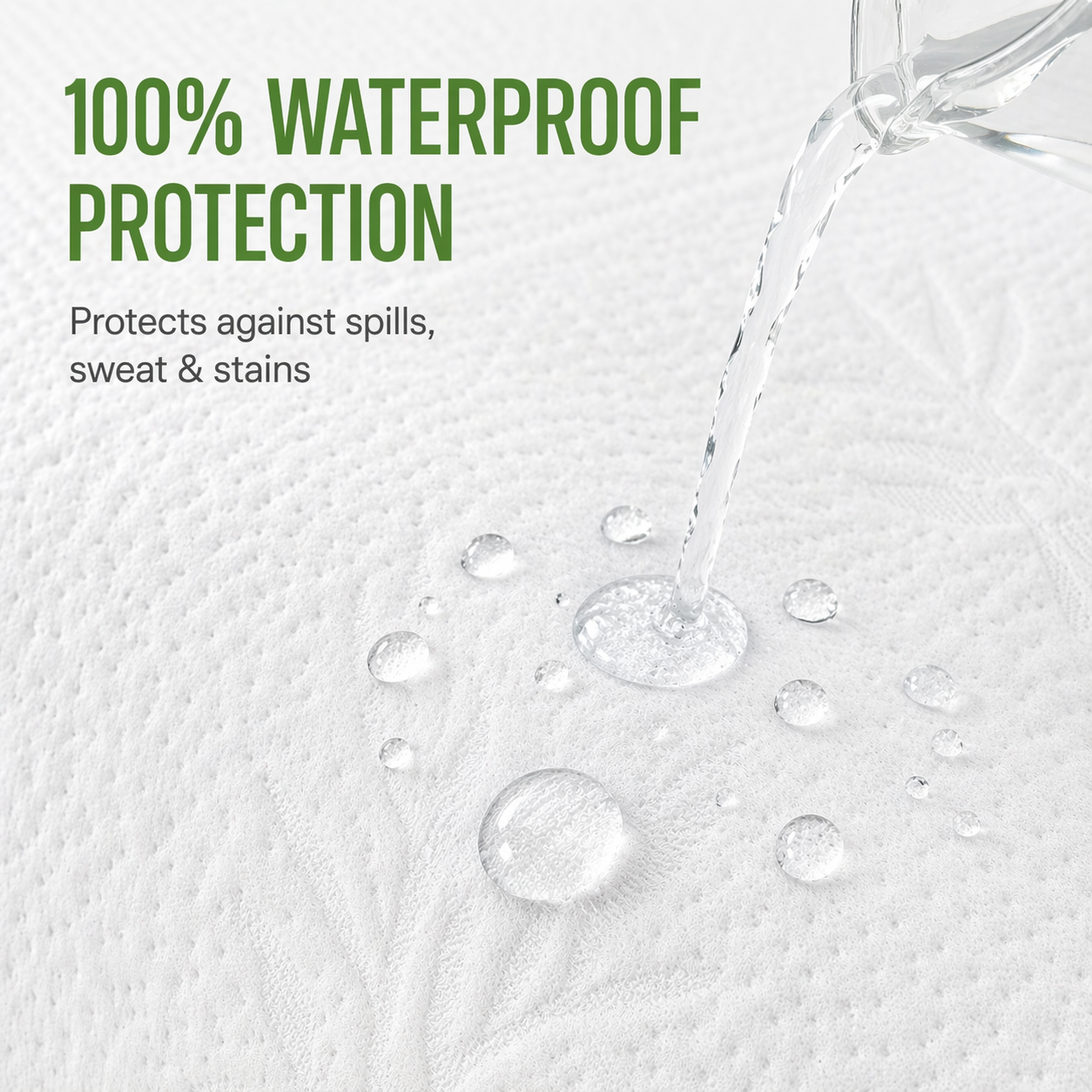Bamboo Pillow Protector – Waterproof, Zippered, Hypoallergenic Cover, Breathable Bamboo Material, Dust Mite Proof & Soft Standard Pillows (Size - 50cm x 70cm)