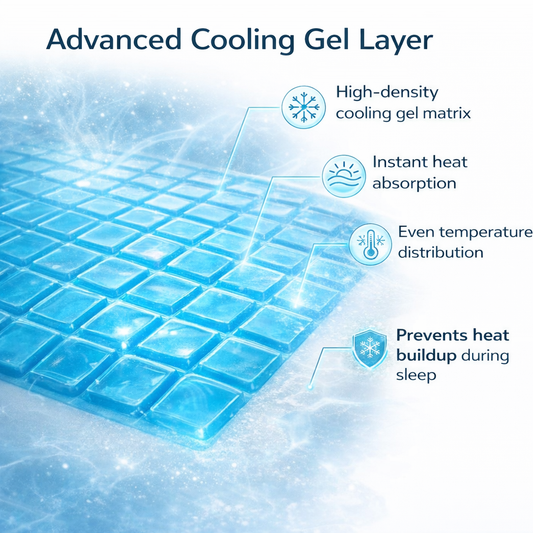Cooling Gel Pillow for Hot Sleepers – Breathable Fabric Cover, Medium-Firm Support, Cooling Gel Grid for Cooler All-Night Comfort, Standard Size Bed Pillow, Size - 60 x 40 x 12cm