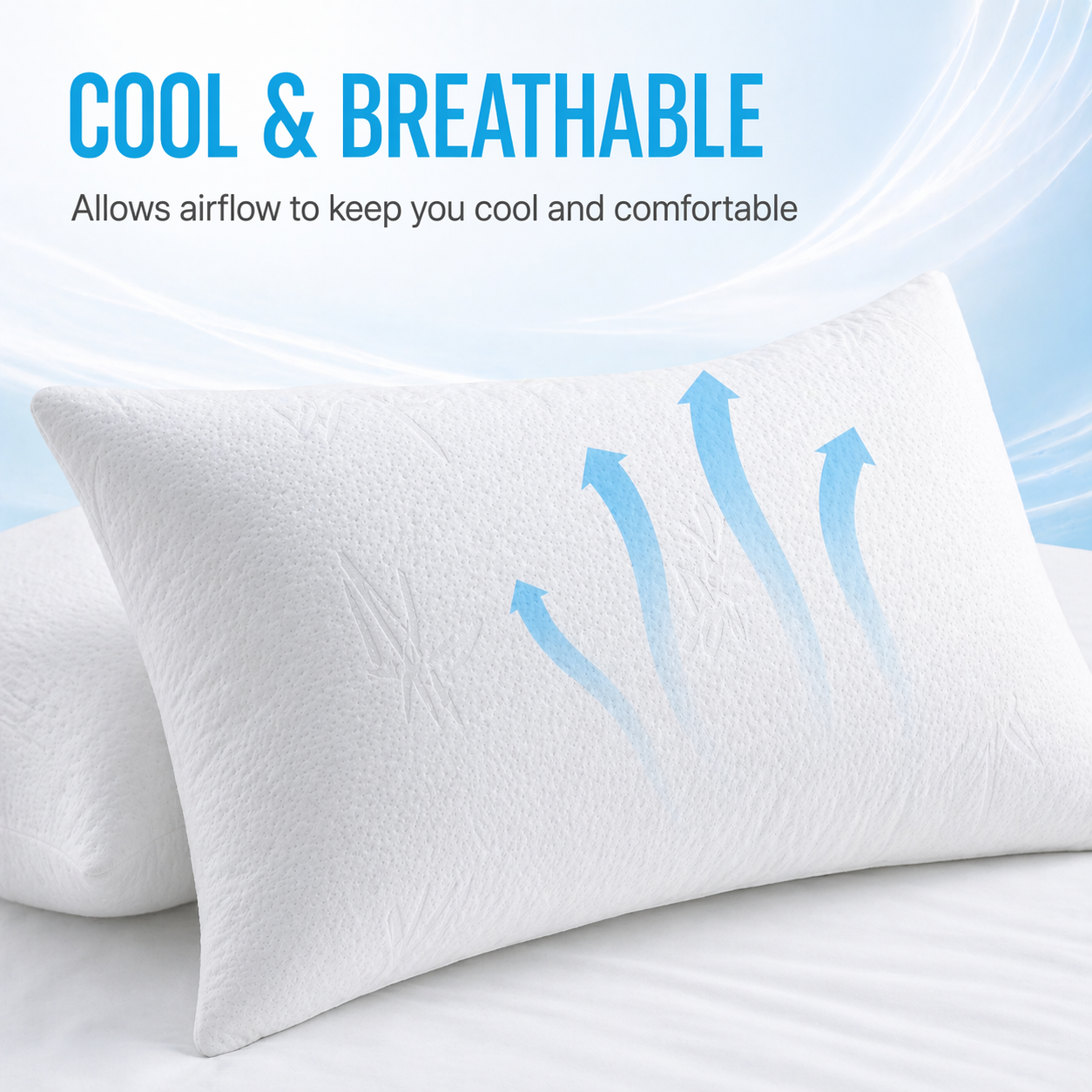 Bamboo Pillow Protector – Waterproof, Zippered, Hypoallergenic Cover, Breathable Bamboo Material, Dust Mite Proof & Soft Standard Pillows (Size - 50cm x 70cm)