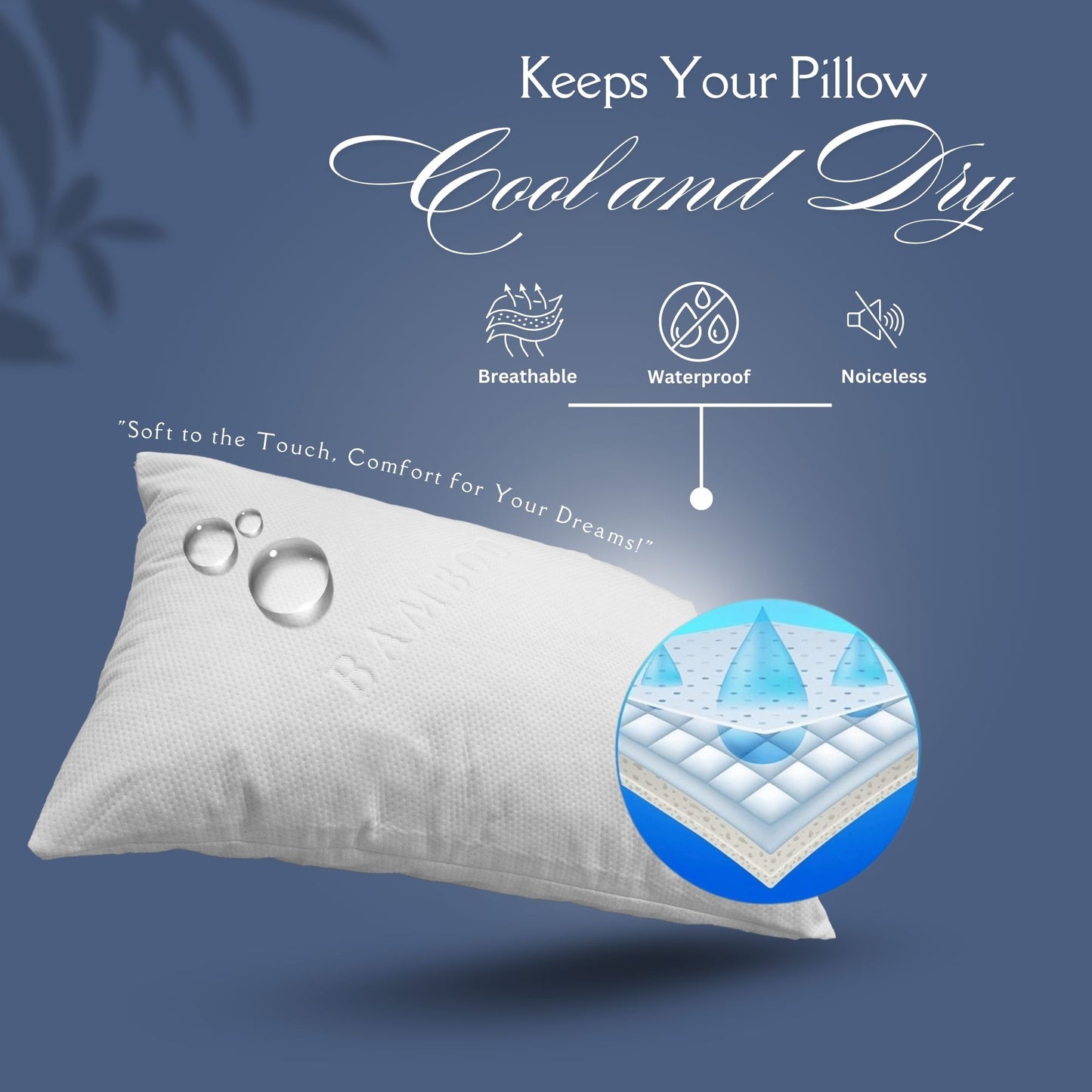 Mellow Pillow Waterproof Bamboo Pillow Protector
