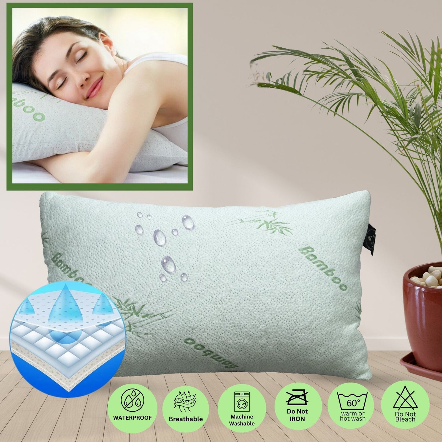 Mellow Pillow Bamboo with Shredded Memory Foam Pillow