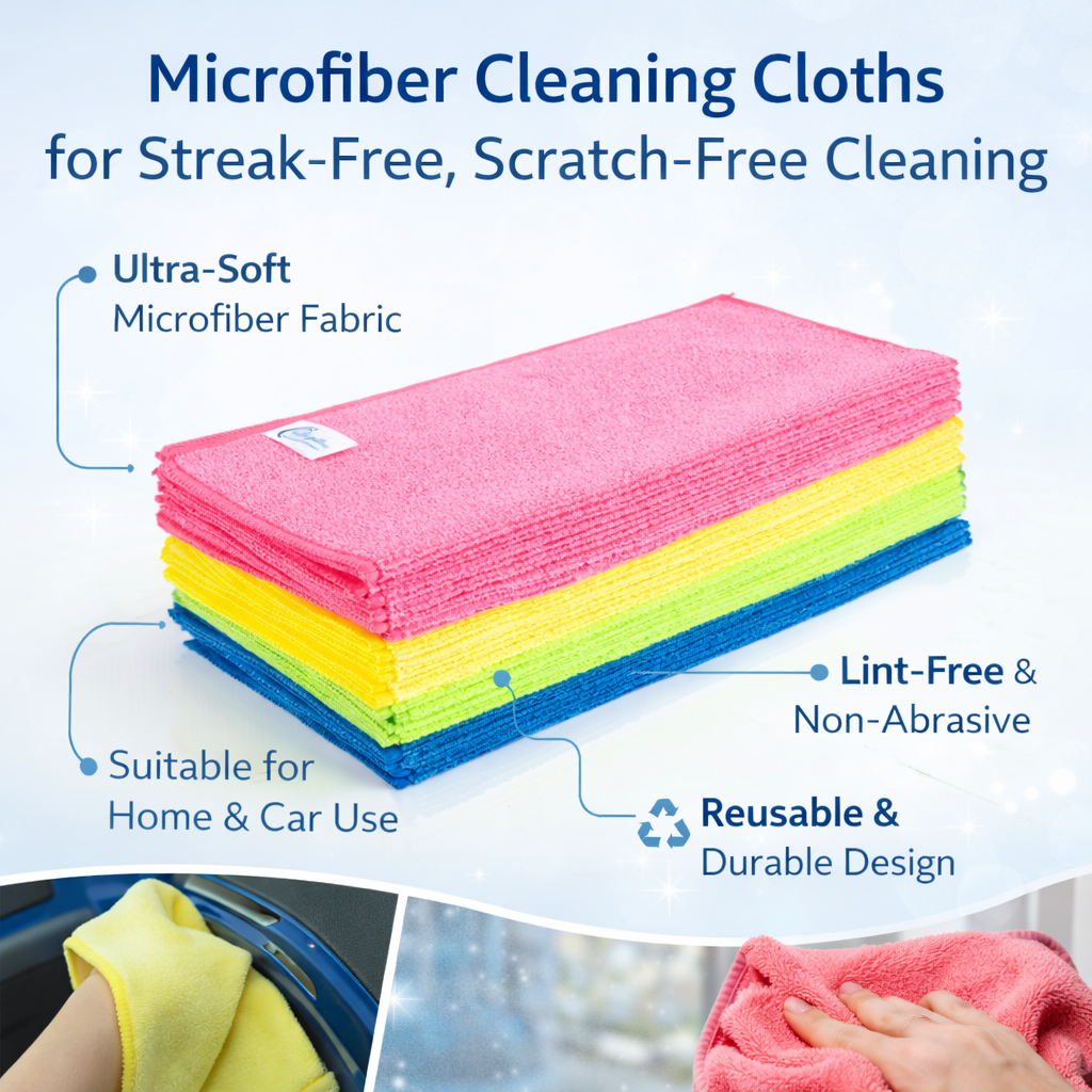 Microfiber Cleaning Cloth - 300 GSM Ultra Soft Microfibre Cloths | Lint-Free, Reusable, Streak-Free Cleaning Towels for Home, Car & Kitchen
