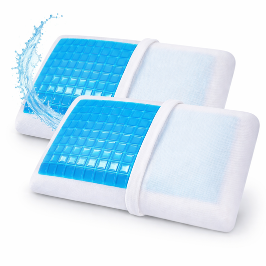 Cooling Gel Pillow for Hot Sleepers – Breathable Fabric Cover, Medium-Firm Support, Cooling Gel Grid for Cooler All-Night Comfort, Standard Size Bed Pillow, Size - 60 x 40 x 12cm
